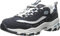 Skechers D'Lites Biggest Fan Regular, Zapatillas, Mujer, Navy Trubuck/ White Mesh/ Carolina Blue Trim, 42