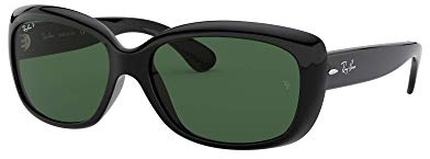 Ray-Ban Womens Jackie Ohh Sunglasses (RB4101) Black/Green Polarized - 58mm