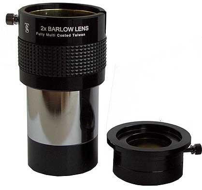 TS Optics 2 ED BarlowLinse 2X, volle Multivergütung + Adapter für 1,25 Okulare, TSB22