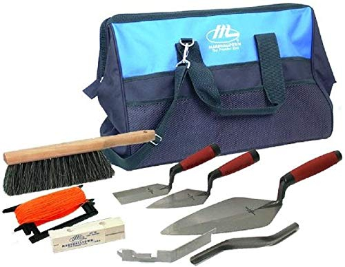 Jeu d'outils pour maçons de Marshalltown avec sac à outils en nylon bleu