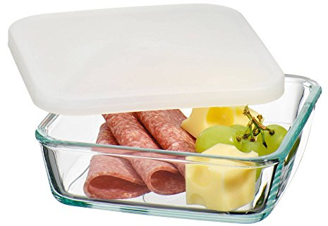 Bohemia Cristal Mehrzweckform Simax mit Frischhaltedeckel transparent Borosilikatglas mikrowellengeeignet/spülmaschinengeeignet eckig Simax