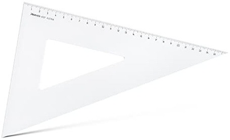Aristo AR6027 Dreieck 60° (lange Kathete 269mm, Hypotenuse 311mm, abriebfeste Tiefprägung der Teilung, Plexiglas) transparent