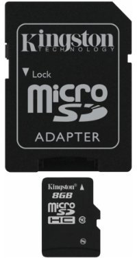KINGSTON 8GB microSDHC Card Class 10 mit SD Adapter