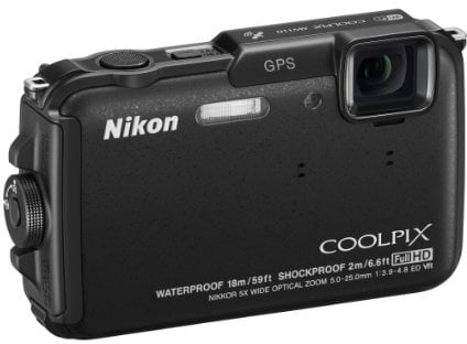 Nikon Coolpix AW110 Outdoor-Digitalkamera (16 Megapixel, 5-fach opt. Zoom, 7,6 cm (3 Zoll) OLED-Display, wasserdicht bis 18 m, stoßfest bis 2 m, kälteresistent bis -10 Grad, Wi-Fi, GPS, elektronischer Kompass, Weltkarte, Geotagging) schwarz