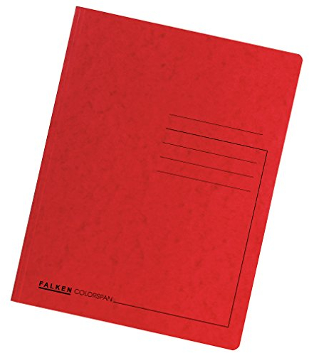 Original Falken Premium Einschlagmappe. Made in Germany. Juris-Mappe aus extra starkem Colorspan-Karton mit 3 Innenklappen DIN A4 rot Dokumentenmappe für Büro und Schule