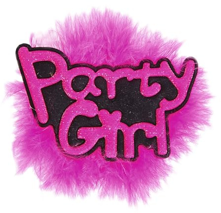 W WIDMANN MILANO Party Fashion 8842Y - Brosche Party Girl, Pink, mit Marabu Federn, Bachelorette Party, Junggesellinnenabschied, JGA, Accessoire, Kostüm, Mottoparty, Karneval
