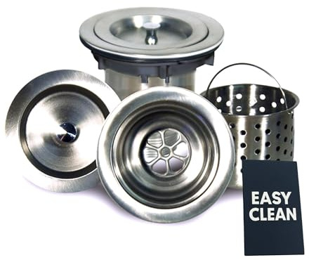 Nantucket Sinks 3-1/2 Colander Kitchen Sink Drain Kit, Stainless Steel