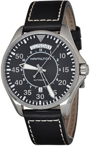 Hamilton Herren-Armbanduhr XL Chronograph Quarz Leder H64615735