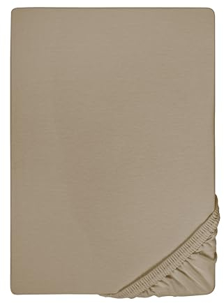 biberna Feinjersey-Spannbetttuch 0077144 Taupe 1x 90x190 cm - 100x200 cm