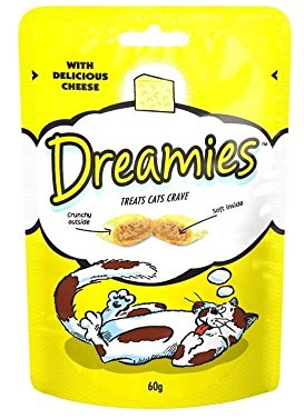 Dreamies Cat Treats with Delicious Cheese (60g) - Pack of 2