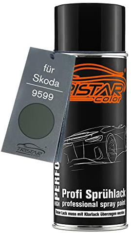 TRISTARcolor Autolack Spraydose für Skoda 9599 Olive Grün Metallic | Oliven Grün Metallic, Basislack, Sprühdose 400ml