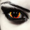 DESIGNLENSES Feurig schwarze große farbige Kontaktlinsen, Mini Sclera 17mm Durchmesser, 1 Paar (2 Stück) + Aufbewahrungsbehälter (Dying Sun)