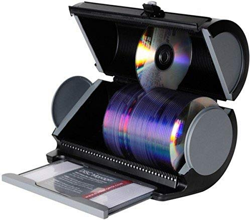 Atlantic PN85012055 Speichermanager für 80 Datenträger, zum Schutz und Organisieren von Medien, robuster Hartplastik, Schwarz