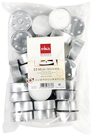 Eika MaxiTeelichte weiß 25er Beutel (Kerze) - Unparfümiert
