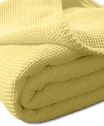 Kneer Waffelpique Decke, Baumwolle, Sonne, 150 cm x 210 cm