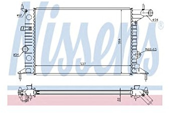NISSENS Kühler Motorkühlung Kühler Wasserkühler Motorkühler Netzbreite 378mm Netzlänge 540mm Netztiefe 23mm 630681