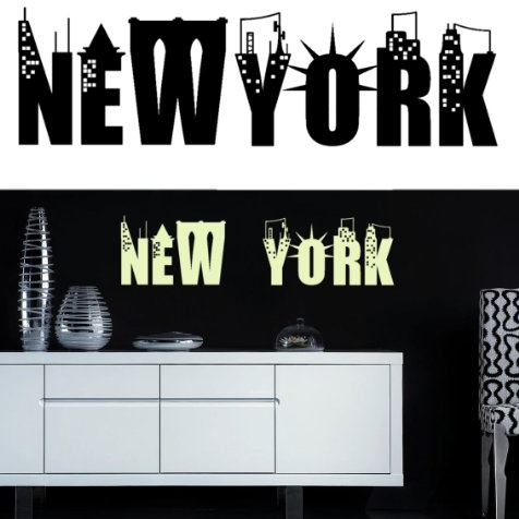 Decooo.be Wandtattoo New York (Sticker, Schwarz)