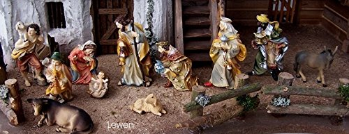Mathias Krippenfiguren aus Polyresin, handbemalt. Weihnachtskrippe 11 TLG. 11 cm