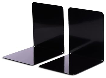 MAUL Buchstütze aus Metall (2er Pack) 14x12x14cm | Bücherhalter, Organzier für Kinder, Bücher, Büro, Regal | Bücherstütze magnetisch aus stabilem Metall | Stilvoller Buchhalter | Schwarz