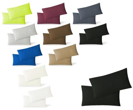 EXKLUSIV HEIMTEXTIL Jersey Kissenbezug 2er Set 40 x 80 cm schwarz