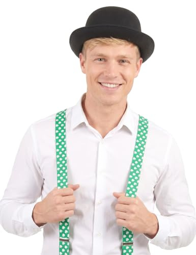 DEGUISE TOI Grüne Hosenträger mit weißen Klee - Grün