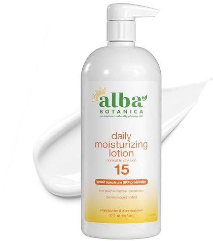 Alba Botanica Sehr geschmeidige Körperlotion, Tagesschattenformel, LSF 15, 900 ml Flasche