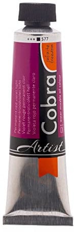 Cobra Artist - Peinture à l'huile mélangeable à l'eau Tube 40 ml - Violet Rouge clair permanent 577 - Excellente résistance à la lumière - Sans solvant - Haute pigmentation