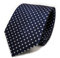 TigerTie Designer Seidenkrawatte in blau royalblau dunkelblau weiss gepunktet