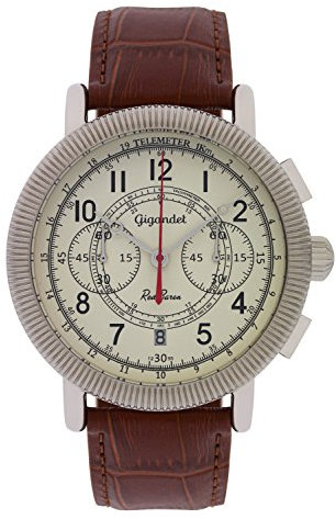Gigandet Herren Uhr Chronograph Quarz mit Leder Armband G19