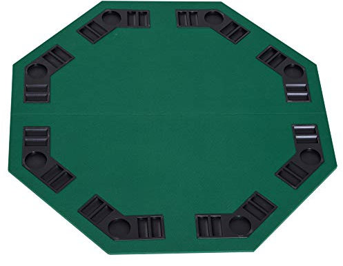 HOMCOM 1.2m/48 Inches Foldable Poker Table Top 8 Players Blackjack Tables Chip Trays