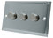 Slimline Satin Chrome LED 3 Gang Dimmer 250W - 10 Amp Triple 3 Gang 2 Way 250W LED Light Dimmer Switch