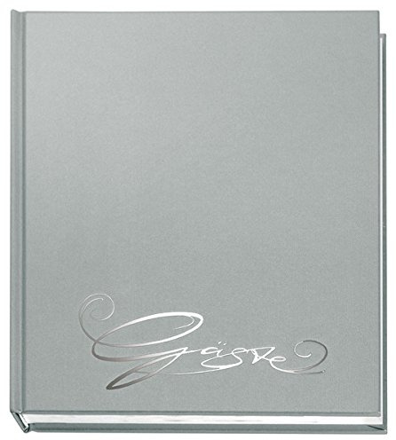 Veloflex 5420 Gästebuch Classic mit Prägung, 205 x 240 mm, 144 Seiten (3er Spar-Pack, Silber)