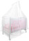 Babysanity® Zanzariera Lettino Neonato con Supporto Asta con velo per Culla in Tulle Antistrappo Protezione Sicura da Zanzare, Insetti e Polvere Made In Italy (Bianca bordata in Rosa)