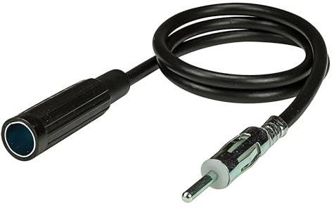 sound-way - Adaptador de Antena FM de Radio de Coche de 1 Metro Cable de extensión de Cable DIN Macho/Hembra blindado