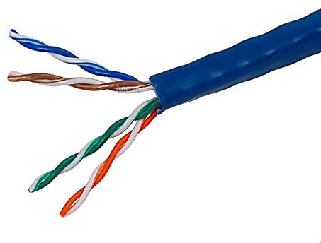 Monoprice Cat5e Ethernet Bulk Cable - Network Internet Cord - 304.8M (1000ft) - Blue, Solid, 350Mhz, UTP, CMR, Riser Rated, Pure Bare Copper Wire, 24AWG