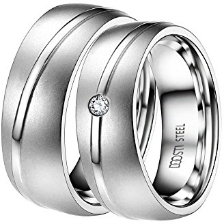 DOOSTI Partnerringe/Trauringe Glamour Chirurgischer Edelstahl - inkl. Gratis Gravur
