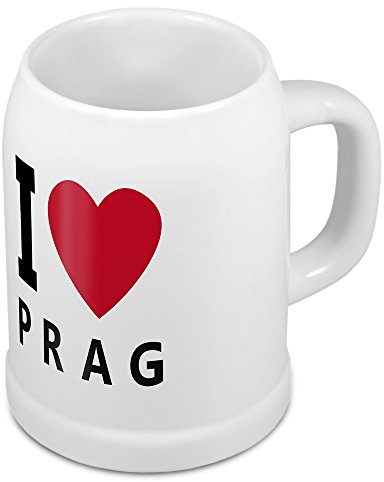 digital print Bierkrug mit Stadtnamen Prag - Design stilvollem I Love Prag - Städte-Tasse, Becher, Maßkrug
