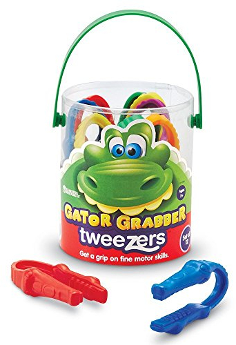 Learning Resources Kroko-Greifpinzetten, Alter 2–6, feinmotorisches Lernspielzeug, fördert Pinzettengriff & Hand-Auge-Koordination, Set mit 12 in Aufbewahrungsbox