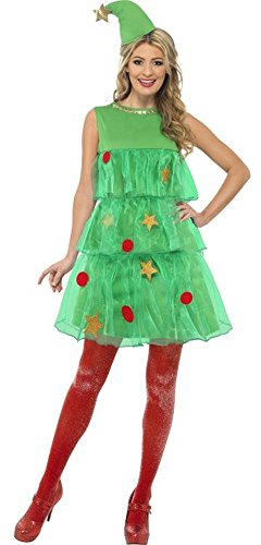 Smiffys Costume Albero di Natale, Verde, con abito e cappello