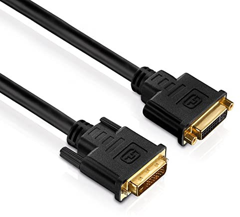 PureInstall PI4300-050 Dual Link DVI-Verlängerung (DVI-D Buchse (24+1) auf DVI-D Stecker (24+1)), 5m, schwarz