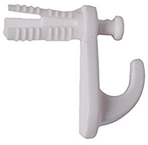 Merriway® BH01843 (2 Pcs) Tap-In Plasterboard Cavity Hollow Wall Door Plastic Hook - White
