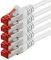 1aTTack.de - 5x 1m cavo patch CAT6 S/FTP PIMF schermatura CAT.6 cavo di rete RJ45 cavo Ethernet DSL router LAN switch modem pannello patch - bianco - 5 pezzi