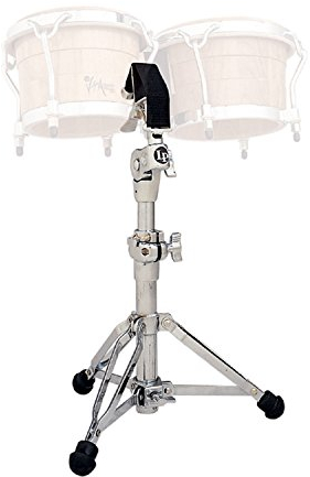 LP Latin Percussion LP330 Bongoständer Camlock-Spannsystem, höhenverstellbar, doppelstrebig, verchromt, L-förmige Auflage