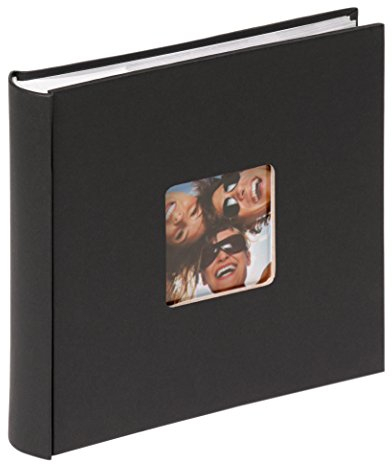 walther design Álbum de Fotos Negro 200 Fotos 10 x 15 cm Álbum Memo Slip-in con Recorte de Portada, Fun ME-110-B