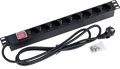 Triton RAB-PD-X04-A1 48,26 cm (19 Zoll) Steckdosenleiste 8-Fach mit Schalter/Kontrollampe, max. 16A schwarz