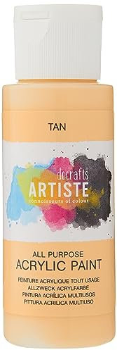 Artiste Acrylic Paint 59ml 2Oz Tan, Quick-Drying Professional Art, Craft and Hobby Artists Paint, Vibrant Colour, Water-Based Paints Cover All Surfaces with Ease, Ideal for Travel Artists