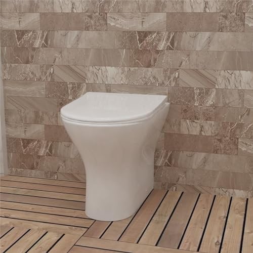 Huibathroom Bathroom Back to Wall Toilet Soft Close Seat WC Pan Round