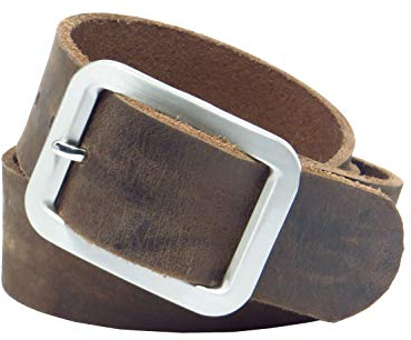 Kollektion Chrissys-in Ledergürtel dunkelbraun 4 cm breit Büffelleder aus eigener Fertigung (105)