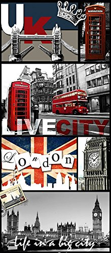 A.S. Création Livingwalls Klebefolie London 0.35m x 2.50m blau rot weiß Möbelfolie selbstklebende Tapete Made in Germany 300721