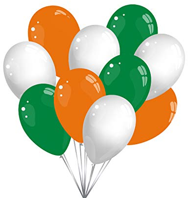 Premium Luftballons Fussballdeko - Made in DE - 100% Naturlatex & 100% biologisch abbaubar - 15 Stück -Ballons als Fanartikel, Fußball, Länder - für Helium geeignet - twist4® (orange/grün/weiß, 15)